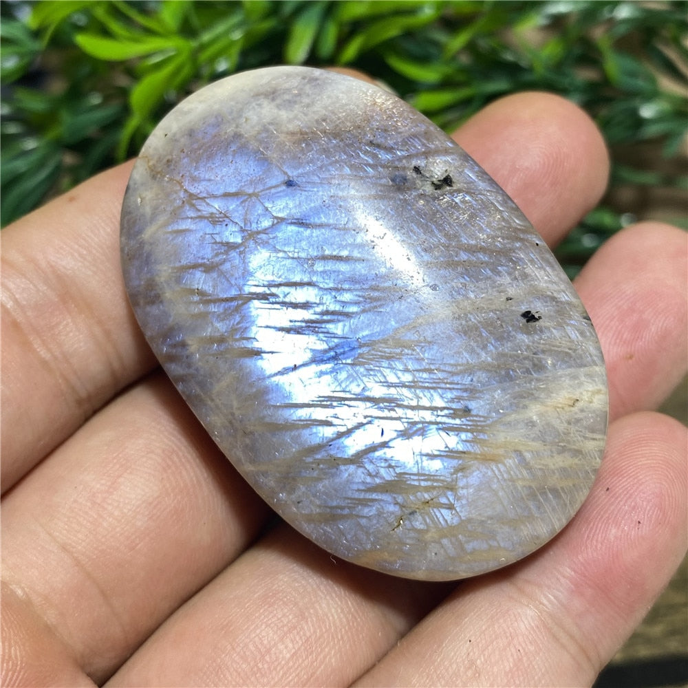 Moonstone Palm Natural Stone And Crystal Gemstones Minerals Wicca Spiritual Reiki  Ornaments Home Decoration Room