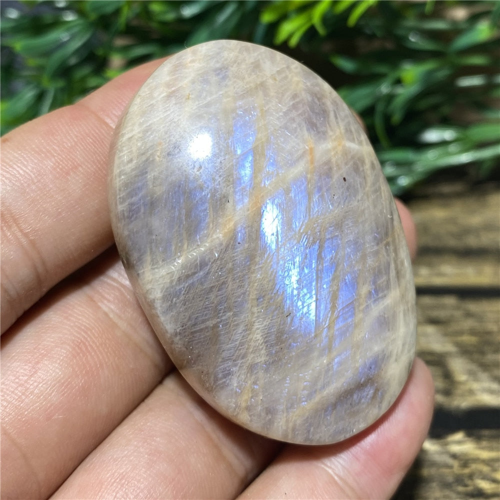 Moonstone Palm Natural Stone And Crystal Gemstones Minerals Wicca Spiritual Reiki  Ornaments Home Decoration Room