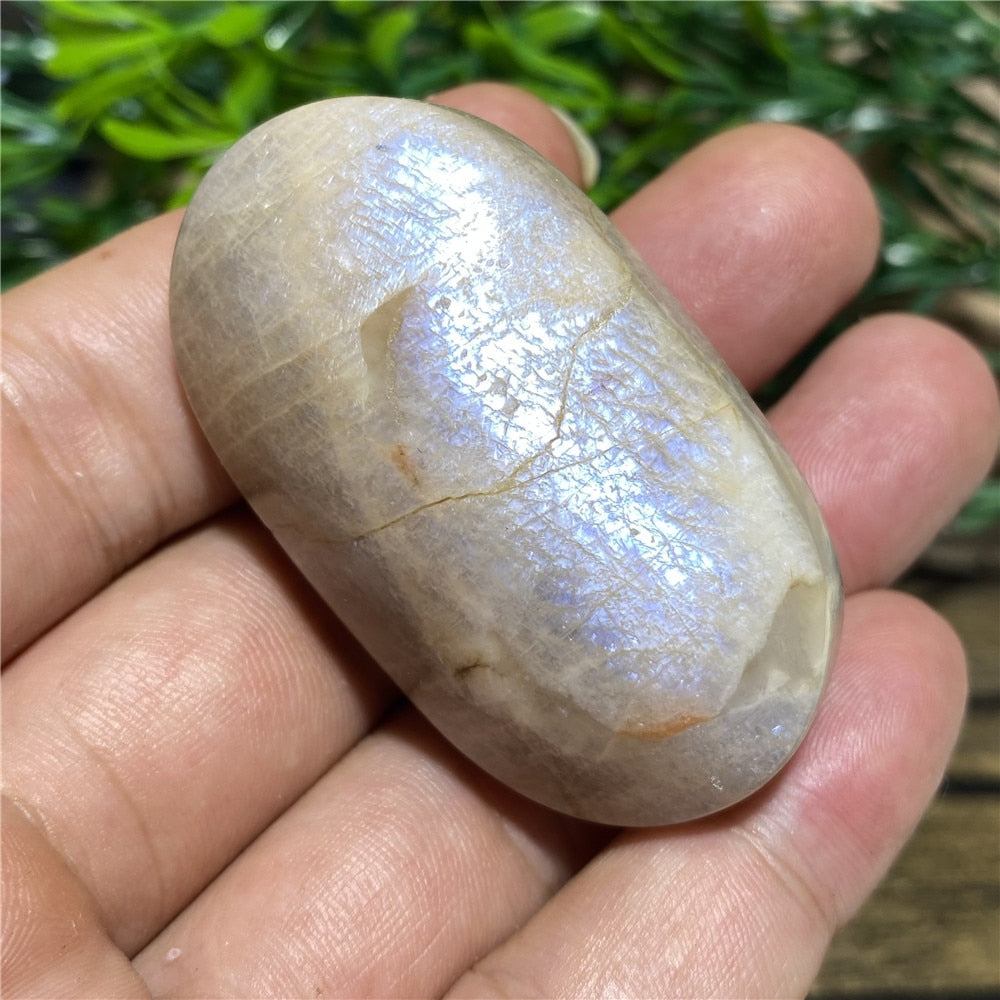 Moonstone Palm Natural Stone And Crystal Gemstones Minerals Wicca Spiritual Reiki  Ornaments Home Decoration Room