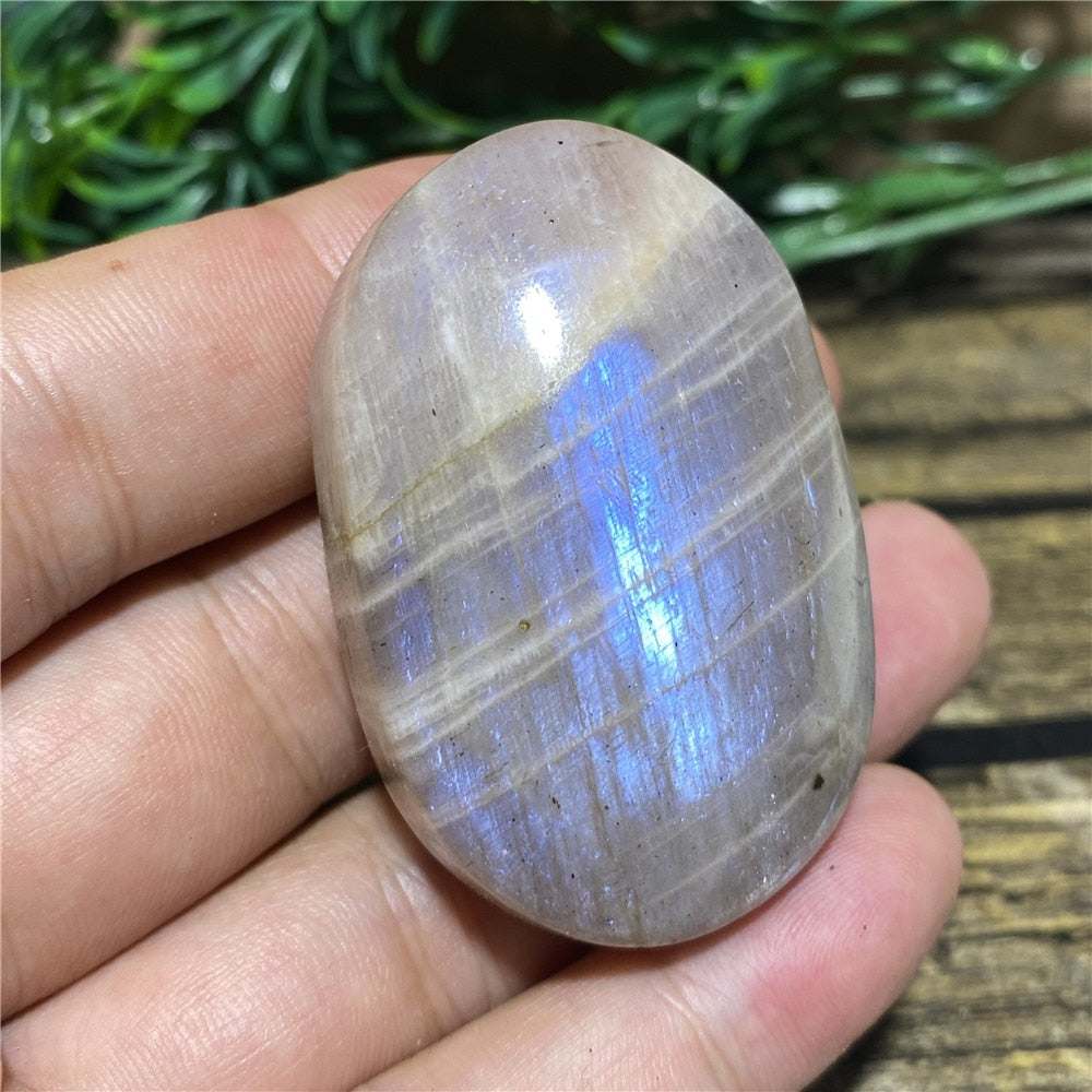 Moonstone Palm Natural Stone And Crystal Gemstones Minerals Wicca Spiritual Reiki  Ornaments Home Decoration Room