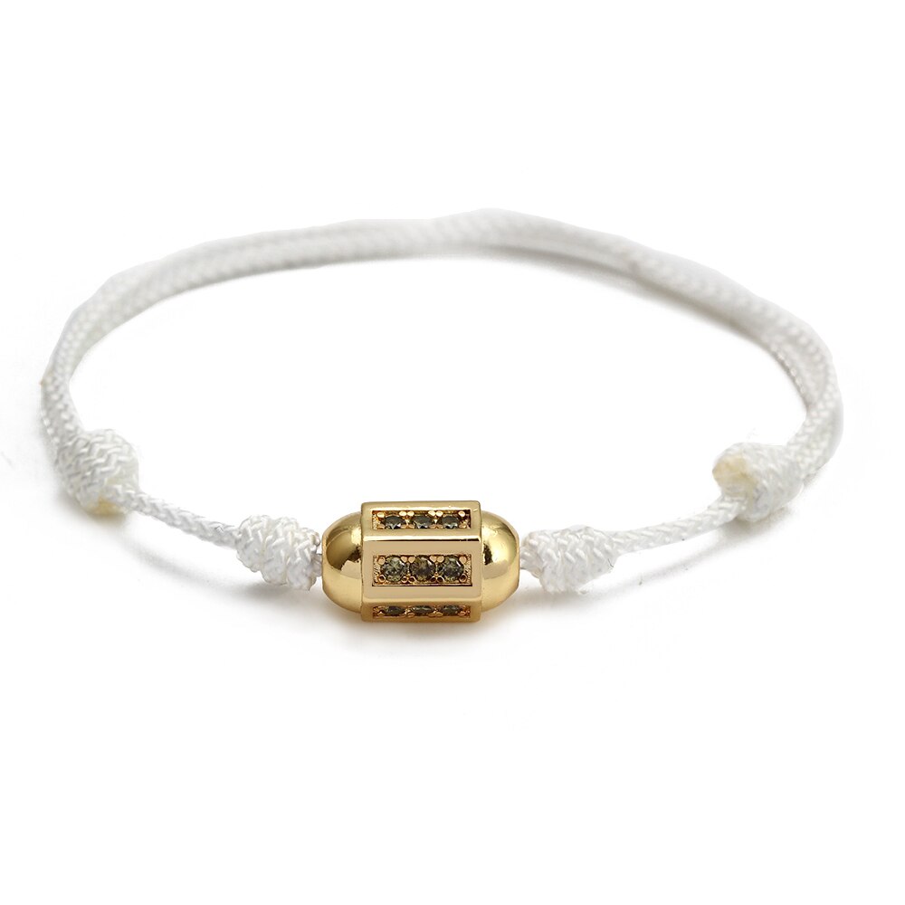 Wish Card 2022 Fashion Bracelet for Woman Girls Enamel Copper Bead Evil Eye Charm Adjustable Rope Handmade Bracelets One Piece