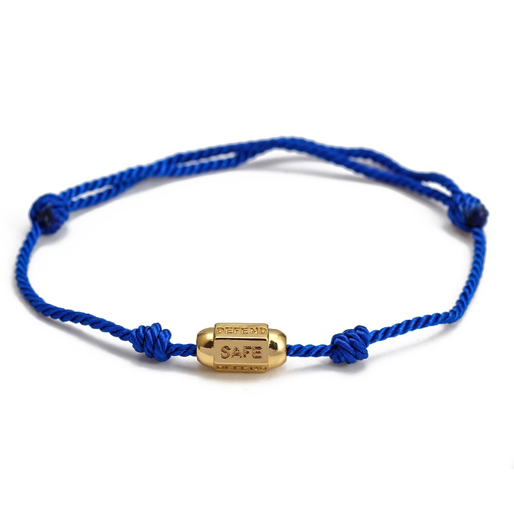 Wish Card 2022 Fashion Bracelet for Woman Girls Enamel Copper Bead Evil Eye Charm Adjustable Rope Handmade Bracelets One Piece