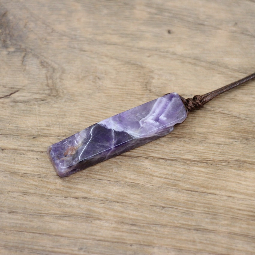 Healing Crystal Natural Stone Slice Pendants Necklace,Reiki Chakra Gmes Quartz Lapis Amethysts Amazonite Women Jewelry,QC3011