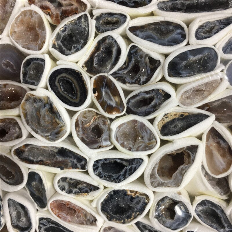 1pcs/2pcs Natural Agate Geode Crystal Box For Home Decoration Reiki Healing Mineral Specimen Collection