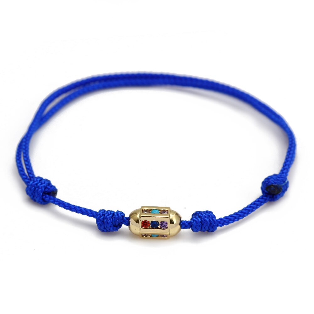 Wish Card 2022 Fashion Bracelet for Woman Girls Enamel Copper Bead Evil Eye Charm Adjustable Rope Handmade Bracelets One Piece