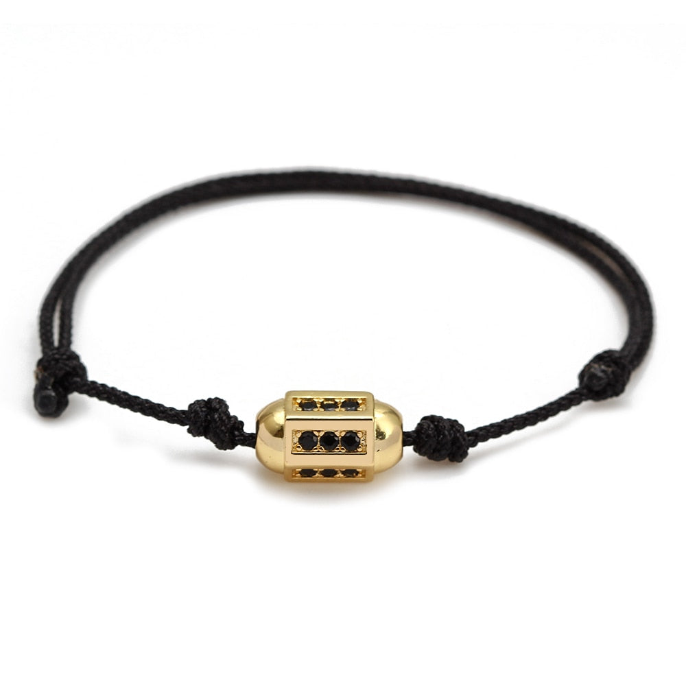 Wish Card 2022 Fashion Bracelet for Woman Girls Enamel Copper Bead Evil Eye Charm Adjustable Rope Handmade Bracelets One Piece