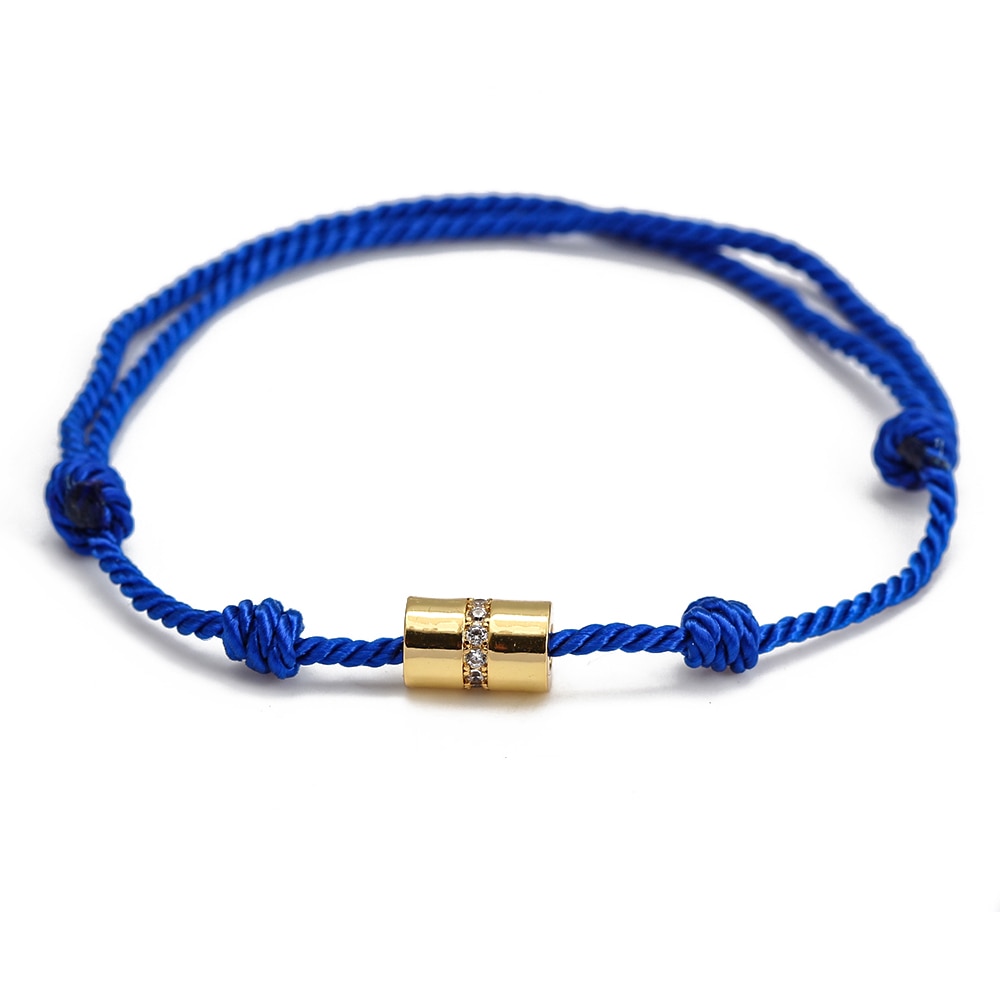 Wish Card 2022 Fashion Bracelet for Woman Girls Enamel Copper Bead Evil Eye Charm Adjustable Rope Handmade Bracelets One Piece