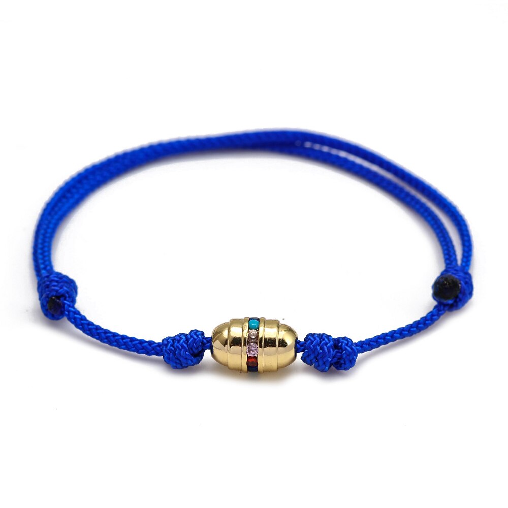 Wish Card 2022 Fashion Bracelet for Woman Girls Enamel Copper Bead Evil Eye Charm Adjustable Rope Handmade Bracelets One Piece