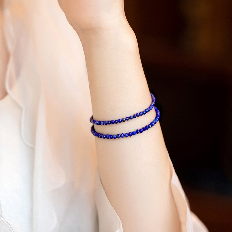2022 New Adjustable Lapis Lazuli Beads Bracelets For Women Natural Stone Fine Jewelry