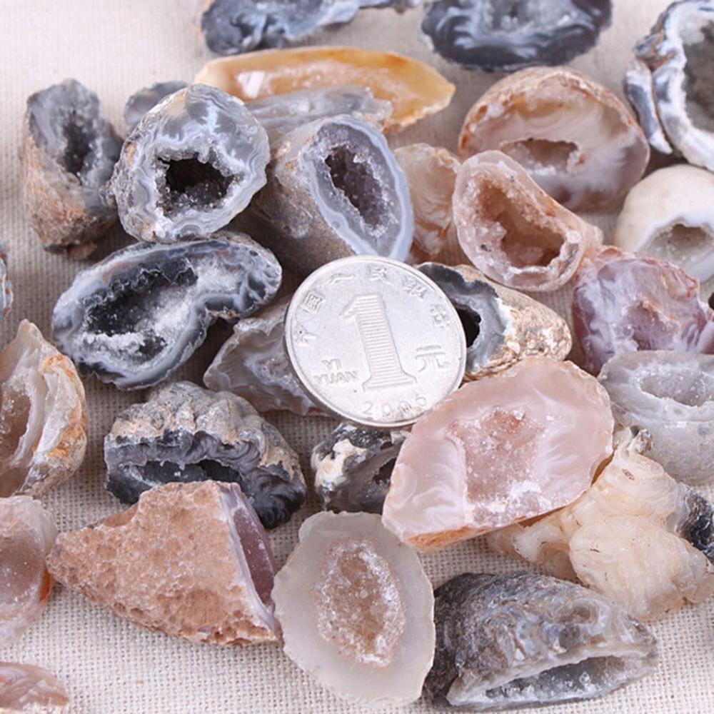 1Pcs Geodes Oco Agate Natural Crystals Druzy Halves Quartz Specimens DIY Decor