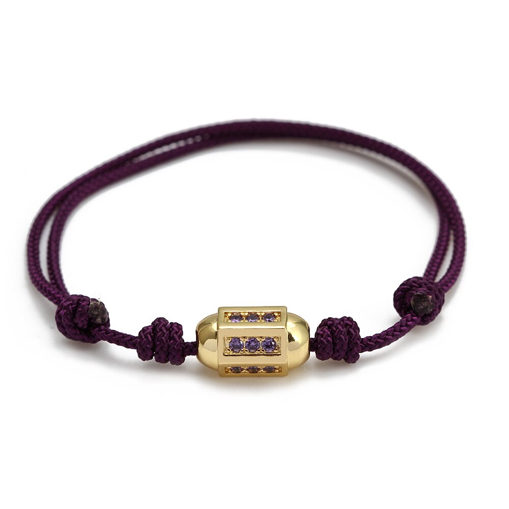 Wish Card 2022 Fashion Bracelet for Woman Girls Enamel Copper Bead Evil Eye Charm Adjustable Rope Handmade Bracelets One Piece