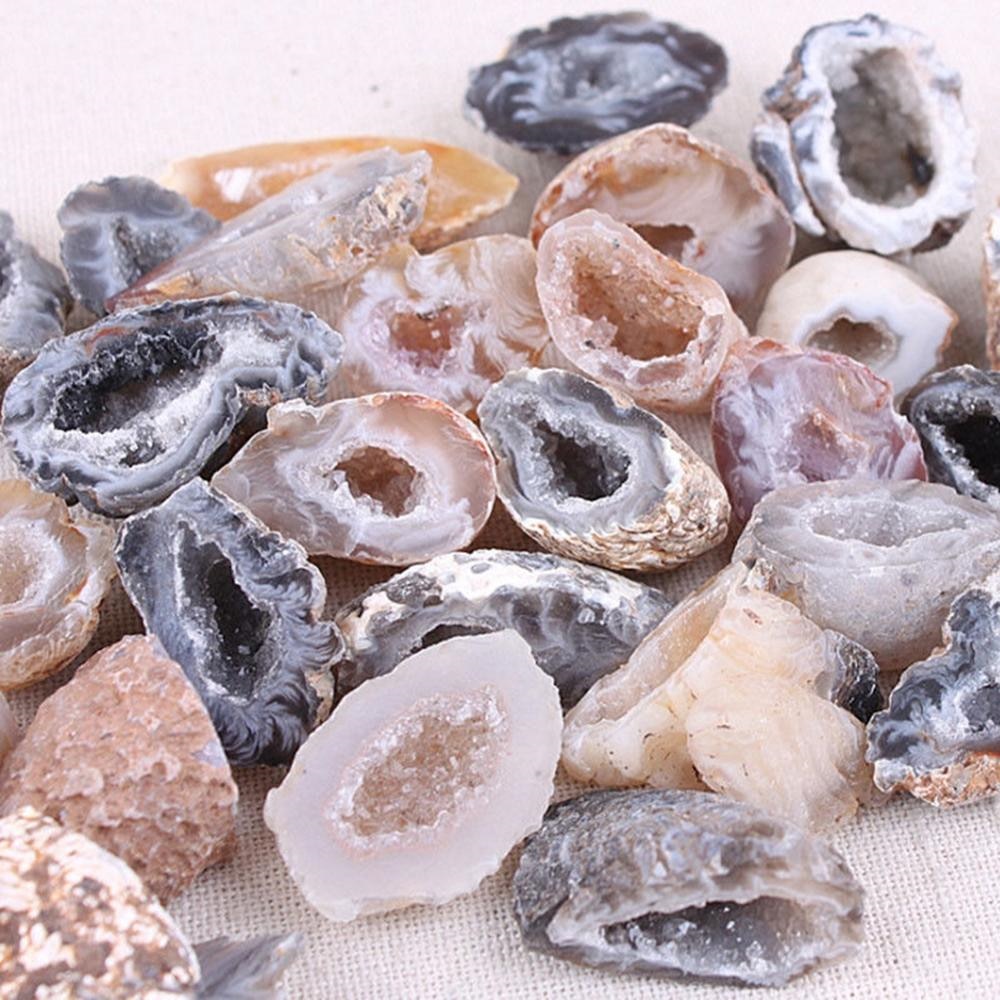1Pcs Geodes Oco Agate Natural Crystals Druzy Halves Quartz Specimens DIY Decor