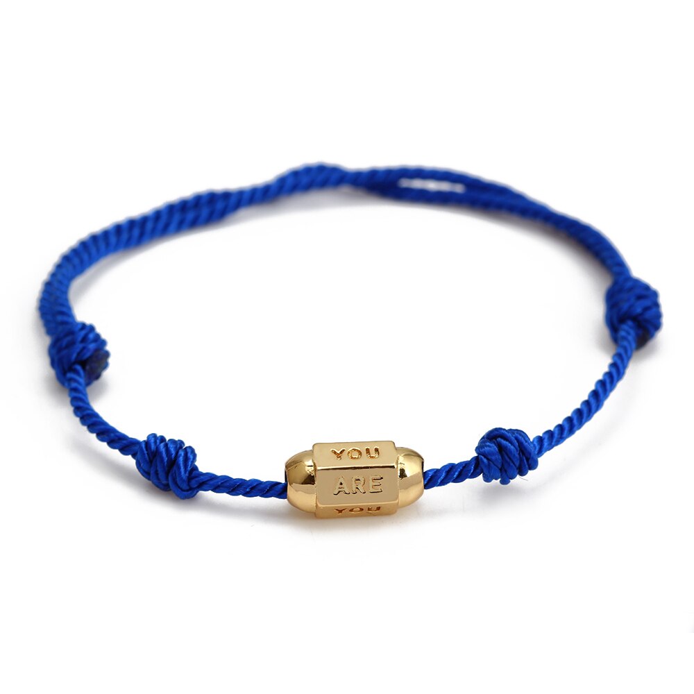 Wish Card 2022 Fashion Bracelet for Woman Girls Enamel Copper Bead Evil Eye Charm Adjustable Rope Handmade Bracelets One Piece