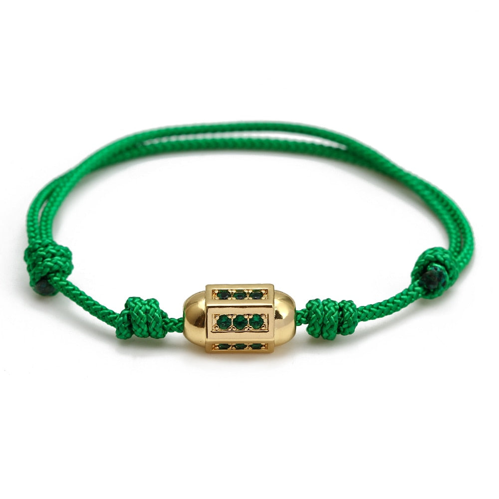 Wish Card 2022 Fashion Bracelet for Woman Girls Enamel Copper Bead Evil Eye Charm Adjustable Rope Handmade Bracelets One Piece