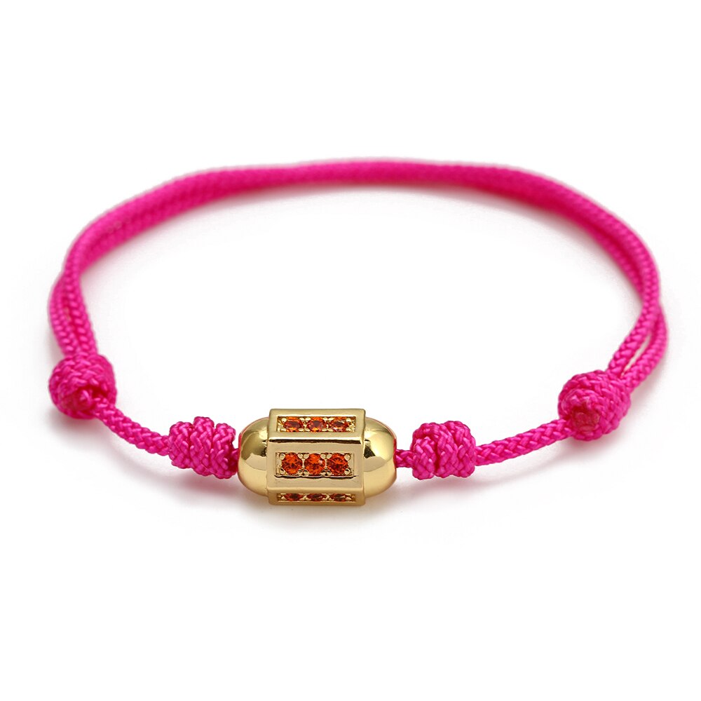 Wish Card 2022 Fashion Bracelet for Woman Girls Enamel Copper Bead Evil Eye Charm Adjustable Rope Handmade Bracelets One Piece