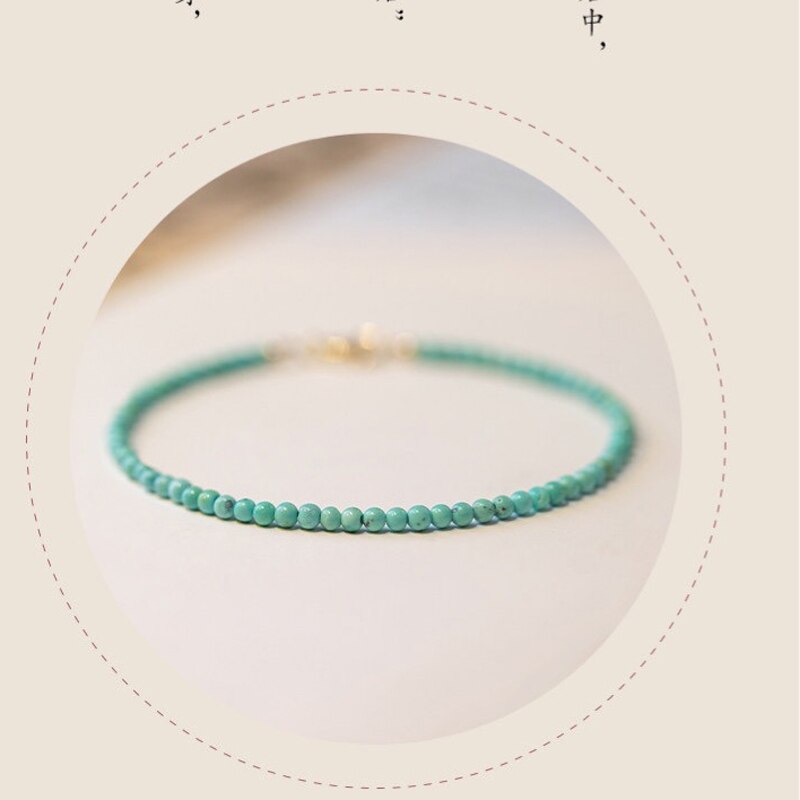 2022 New 3mm Turquoise Bracelet 14K Gold Filled Chains Natural Stones Pulsera Mujer Unique Women Bohemian Bracelet
