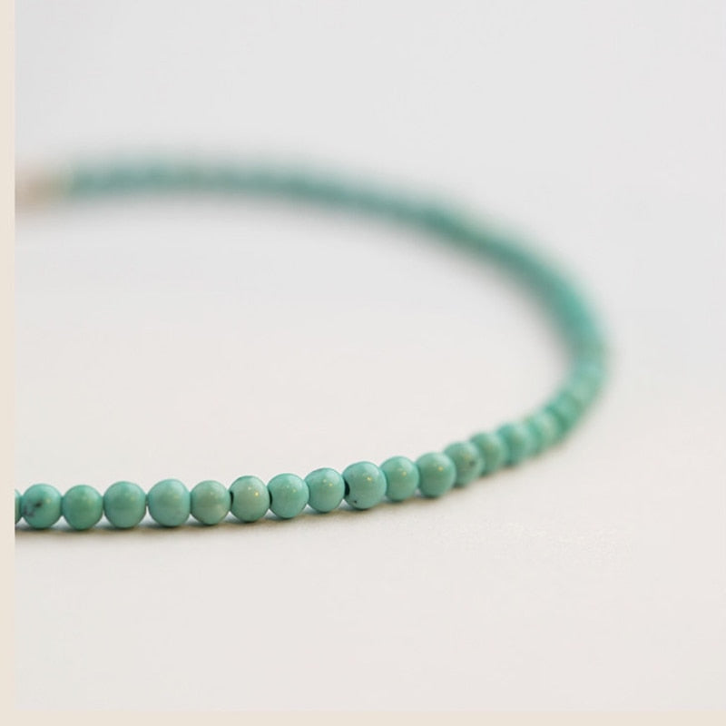 2022 New 3mm Turquoise Bracelet 14K Gold Filled Chains Natural Stones Pulsera Mujer Unique Women Bohemian Bracelet