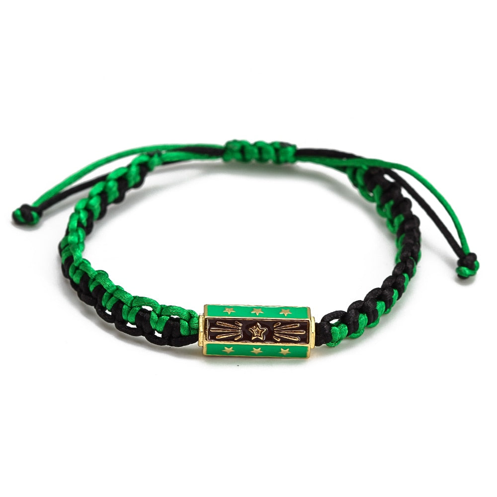 Wish Card 2022 Fashion Bracelet for Woman Girls Enamel Copper Bead Evil Eye Charm Adjustable Rope Handmade Bracelets One Piece