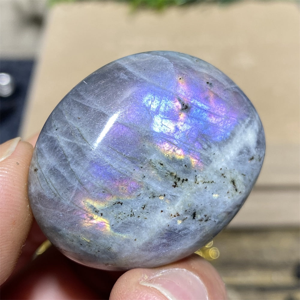 Labradorite Palm Purple Light Natural Stone Crystals Healing Wicca Wichcraft Meditation Minerals Ornaments Home Decoration