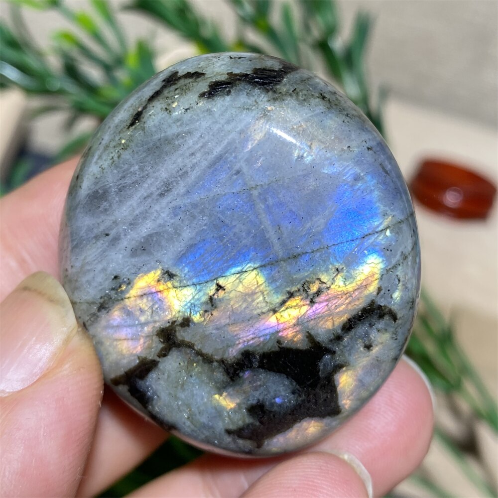 Labradorite Palm Purple Light Natural Stone Crystals Healing Wicca Wichcraft Meditation Minerals Ornaments Home Decoration