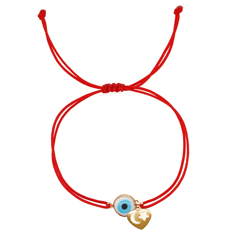 Go2boho Simple Red Rope Charm Bracelets Turkish Evil Eye Luck Coins Bracelet Handmade Jewelry Accessories Adjustable Bangle