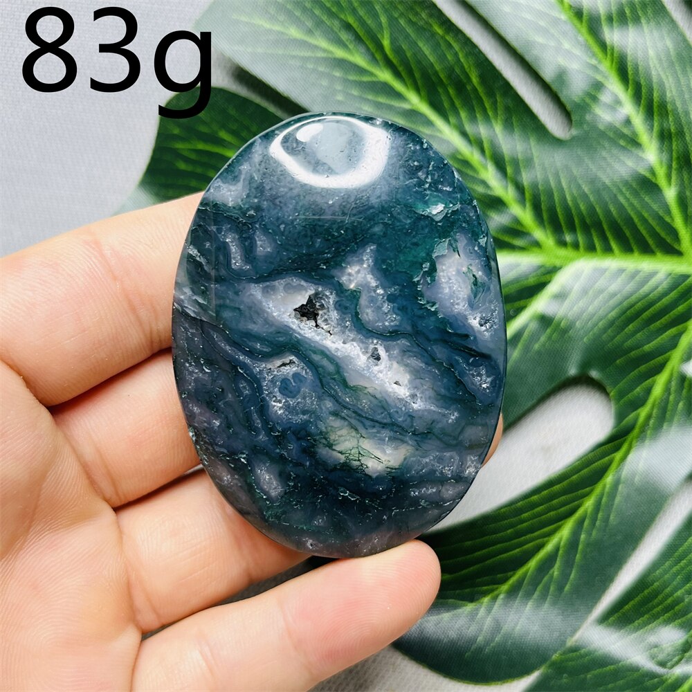 Natural Stone Geode Agate Moss Agate Palm Spiritual Decoration Spiritual Rock Witch Meditation Crystal and Stone Healing