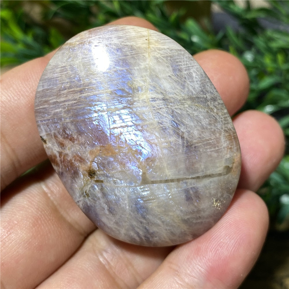 Moonstone Palm Natural Stone And Crystal Gemstones Minerals Wicca Spiritual Reiki  Ornaments Home Decoration Room