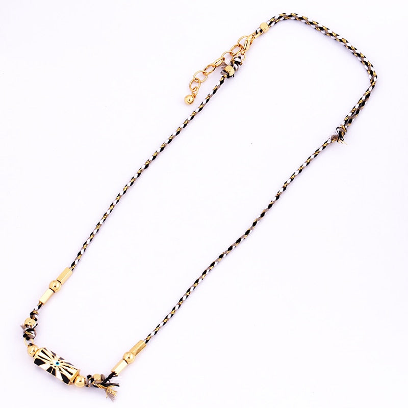 Evil Eye Necklace Amour Turkish Blue Pink Long Knotting Beaded Boho Jewelry,Women Sweater Amulet Party Summer Beach Gift For Her