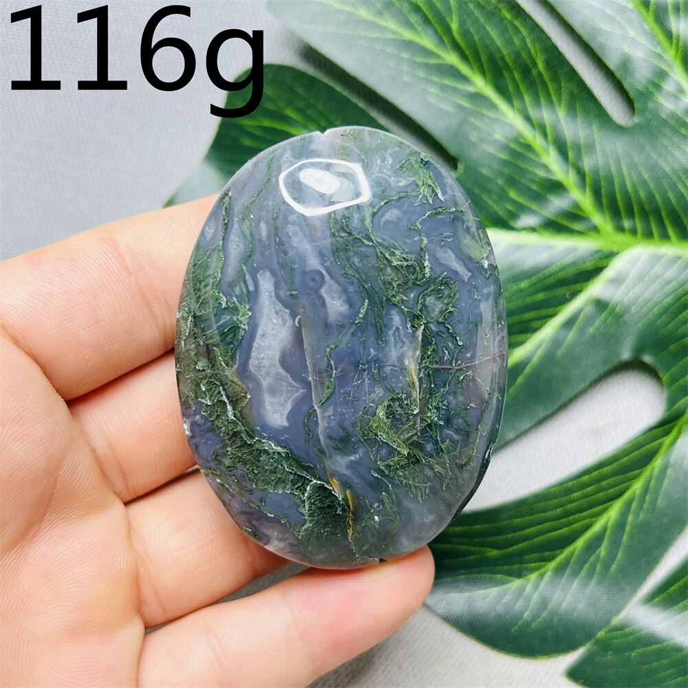 Natural Stone Geode Agate Moss Agate Palm Spiritual Decoration Spiritual Rock Witch Meditation Crystal and Stone Healing