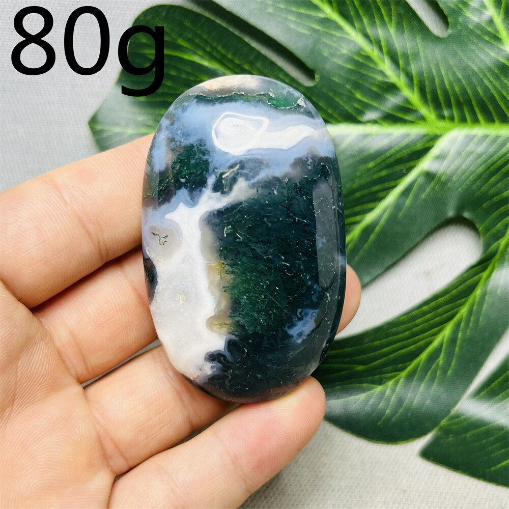 Natural Stone Geode Agate Moss Agate Palm Spiritual Decoration Spiritual Rock Witch Meditation Crystal and Stone Healing