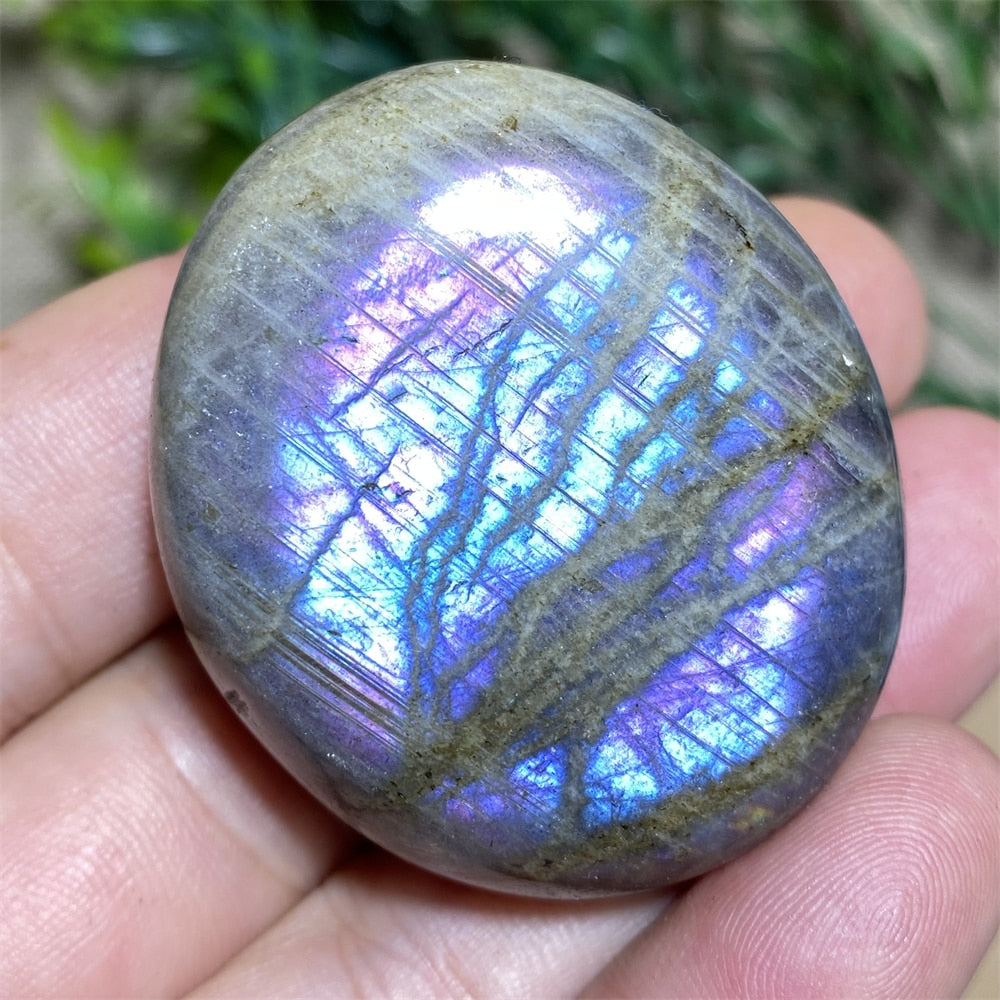 Labradorite Palm Purple Light Natural Stone Crystals Healing Wicca Wichcraft Meditation Minerals Ornaments Home Decoration