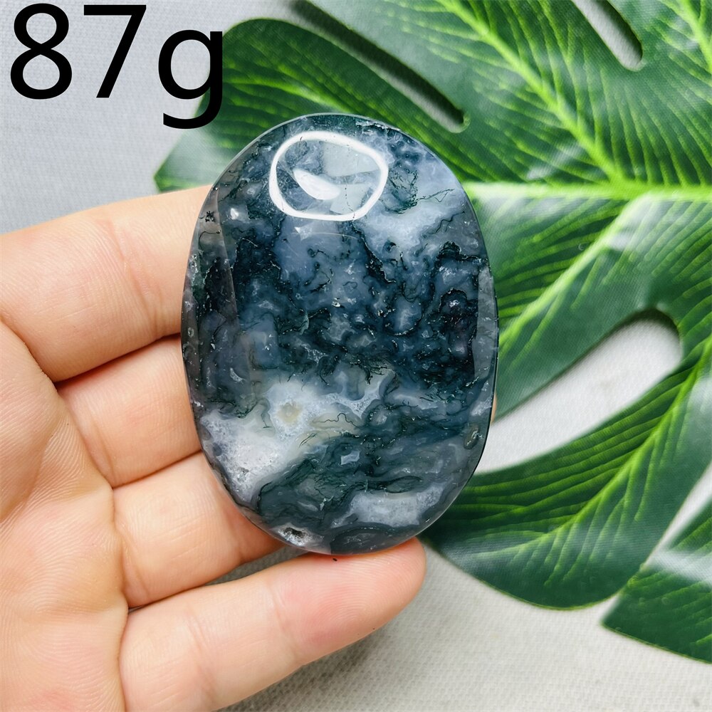 Natural Stone Geode Agate Moss Agate Palm Spiritual Decoration Spiritual Rock Witch Meditation Crystal and Stone Healing