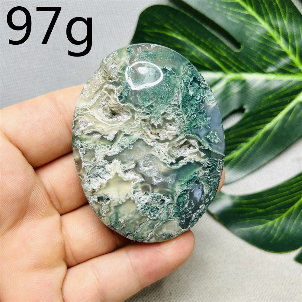 Natural Stone Geode Agate Moss Agate Palm Spiritual Decoration Spiritual Rock Witch Meditation Crystal and Stone Healing