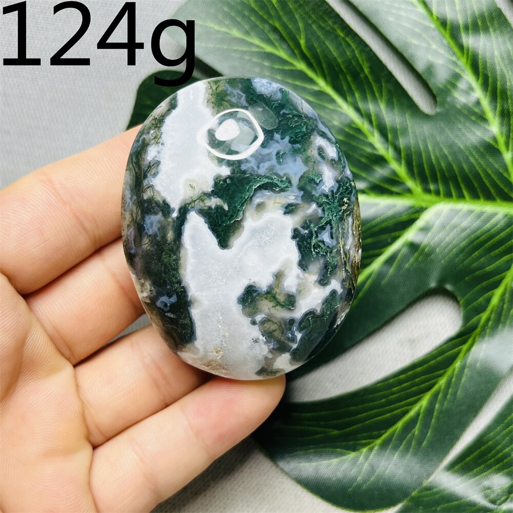 Natural Stone Geode Agate Moss Agate Palm Spiritual Decoration Spiritual Rock Witch Meditation Crystal and Stone Healing