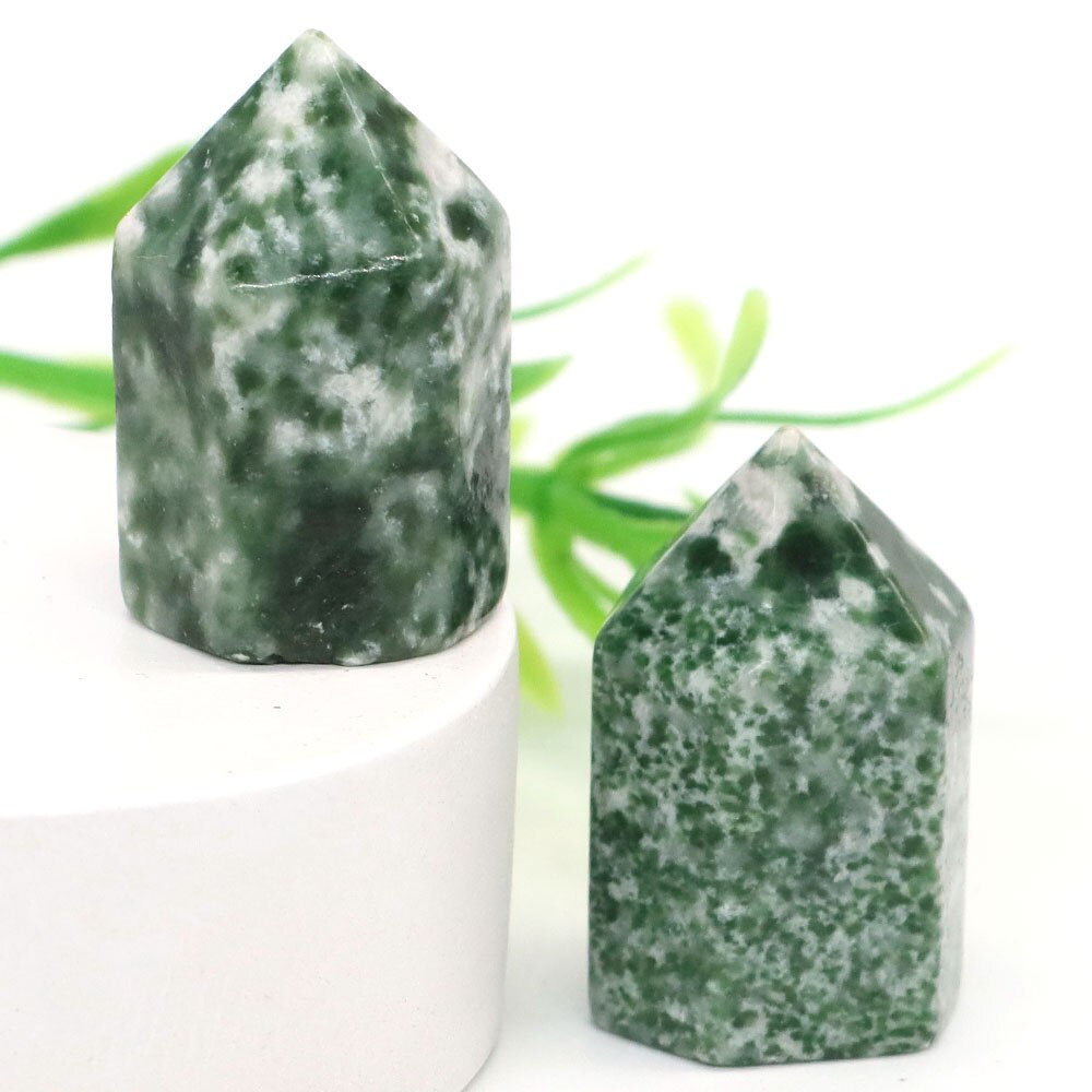 Crystal Hexagonal Prisms Natural Stone Pink Quartz Point Wand Healing Energy Mineral Amethyst Tower Furnishing Home Decoration