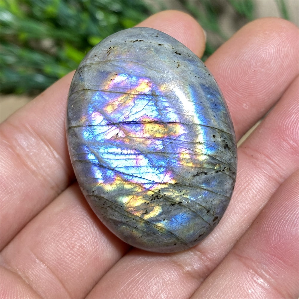 Labradorite Palm Purple Light Natural Stone Crystals Healing Wicca Wichcraft Meditation Minerals Ornaments Home Decoration