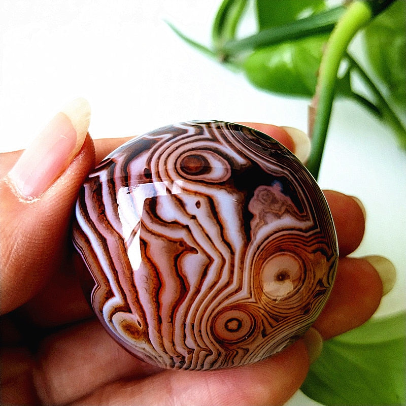 Natural Lace Stone Sardonyx Agate Palm Hand Play Witchcraft Supplies Meditation Spiritual Decor Home Decoration Healing Crystals