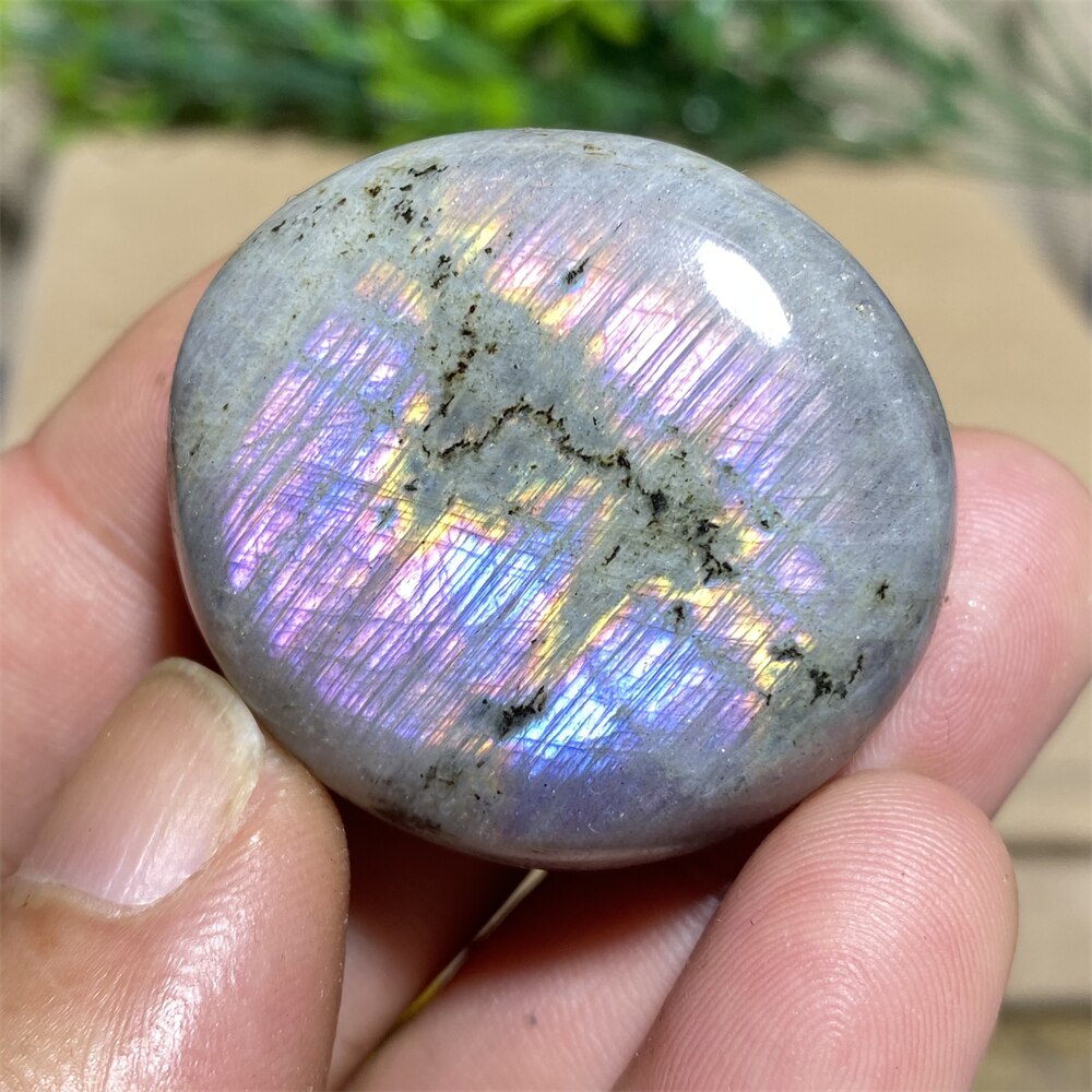 Labradorite Palm Purple Light Natural Stone Crystals Healing Wicca Wichcraft Meditation Minerals Ornaments Home Decoration