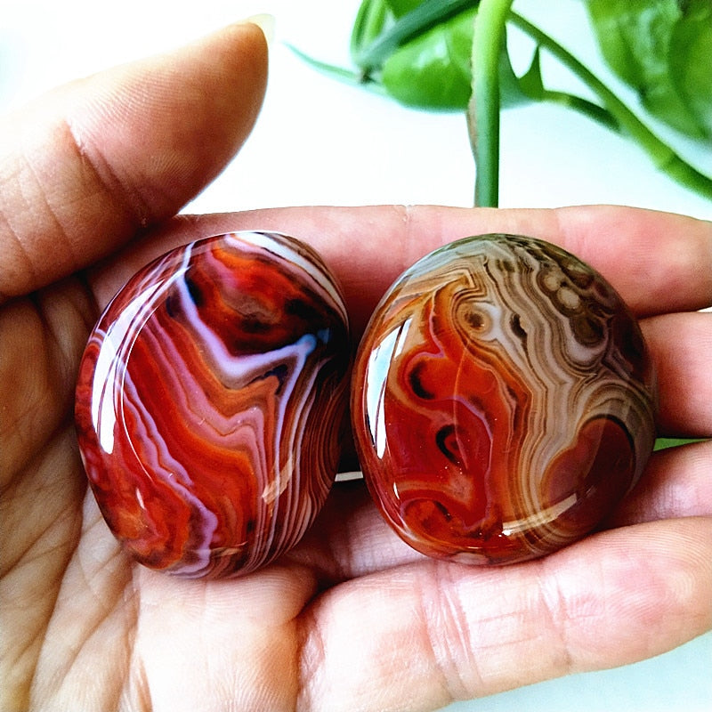 Natural Lace Stone Sardonyx Agate Palm Hand Play Witchcraft Supplies Meditation Spiritual Decor Home Decoration Healing Crystals