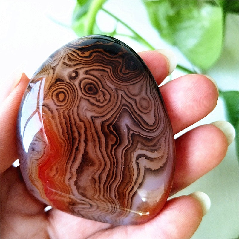 Natural Lace Stone Sardonyx Agate Palm Hand Play Witchcraft Supplies Meditation Spiritual Decor Home Decoration Healing Crystals