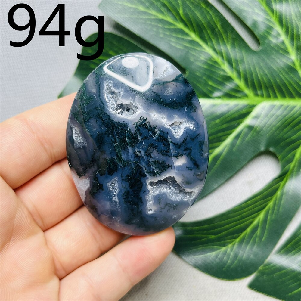 Natural Stone Geode Agate Moss Agate Palm Spiritual Decoration Spiritual Rock Witch Meditation Crystal and Stone Healing
