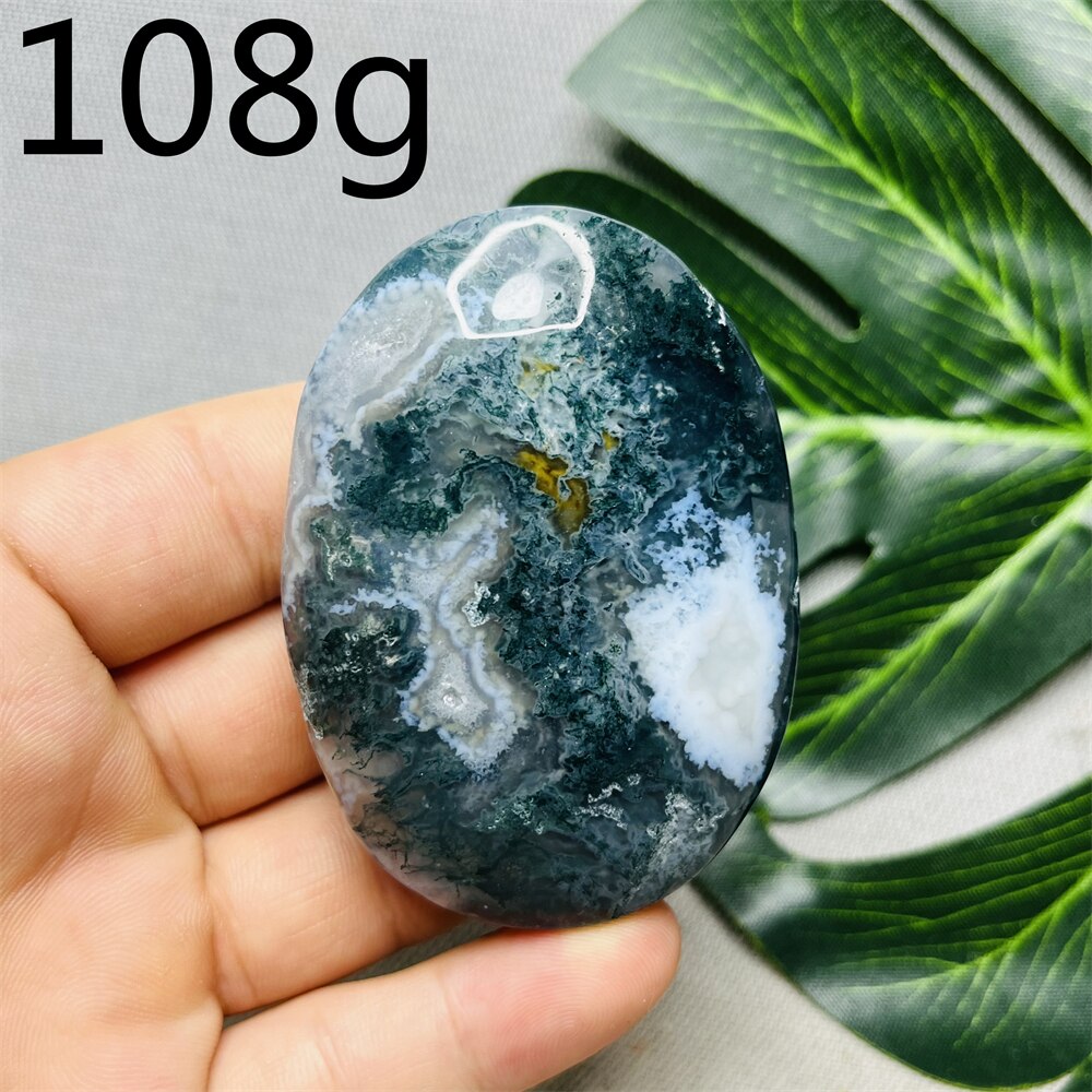 Natural Stone Geode Agate Moss Agate Palm Spiritual Decoration Spiritual Rock Witch Meditation Crystal and Stone Healing
