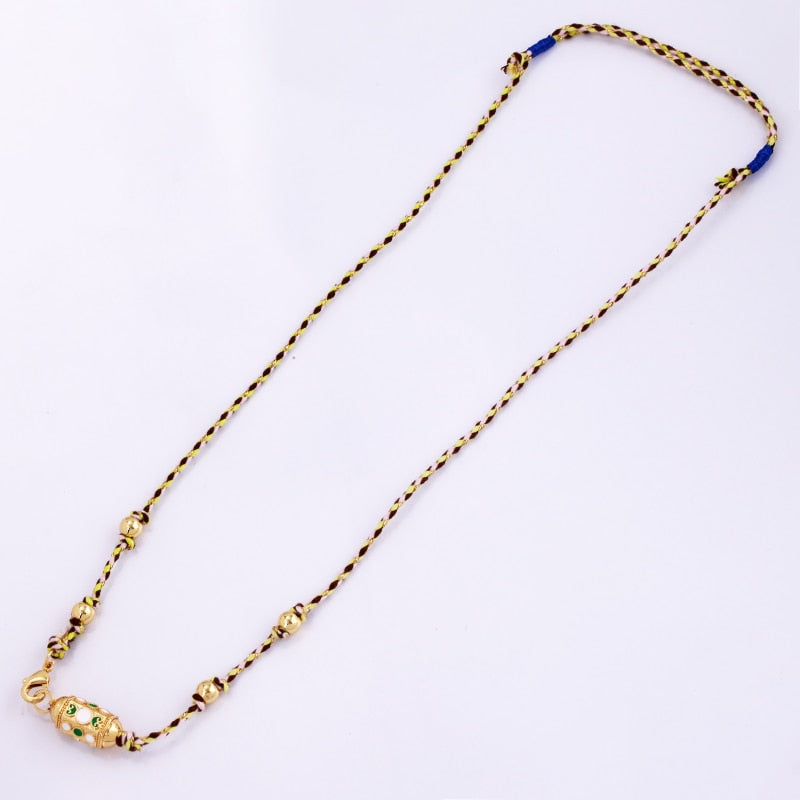 Nature Cotton Cord Love Knotting Lobster Necklace,Pink/Green/Blue Fashion Jewelry Party Summer Beach Gift For Her