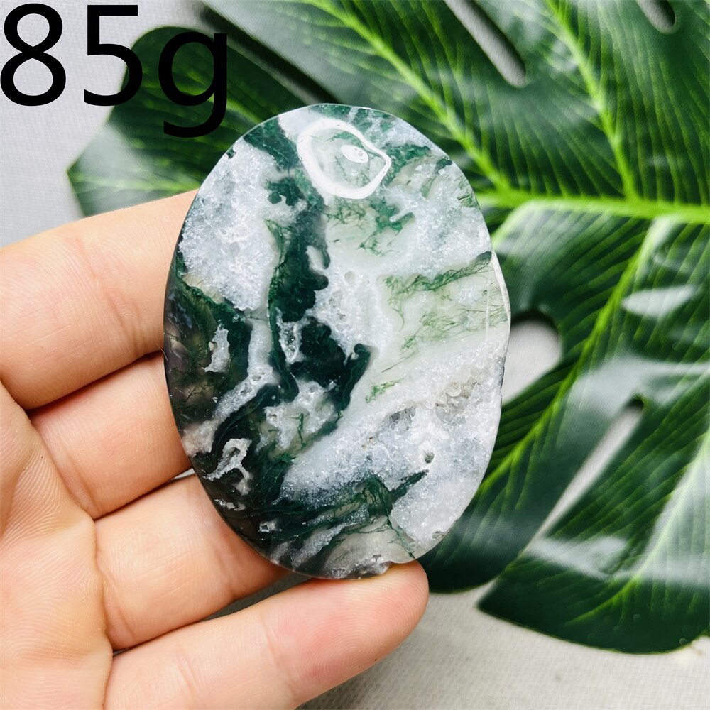 Natural Stone Geode Agate Moss Agate Palm Spiritual Decoration Spiritual Rock Witch Meditation Crystal and Stone Healing