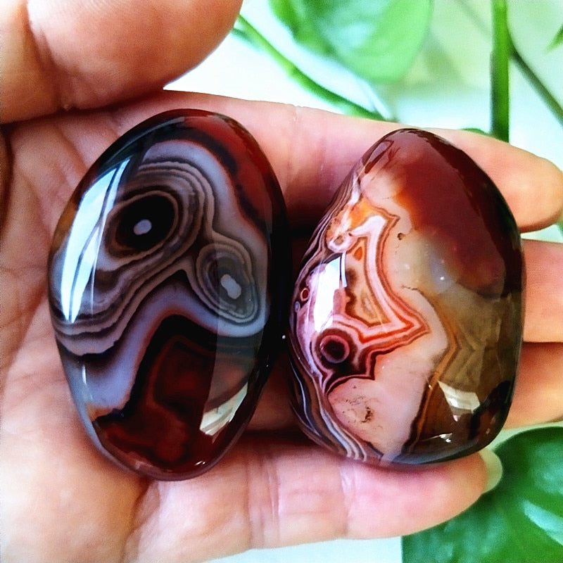 Natural Lace Stone Sardonyx Agate Palm Hand Play Witchcraft Supplies Meditation Spiritual Decor Home Decoration Healing Crystals