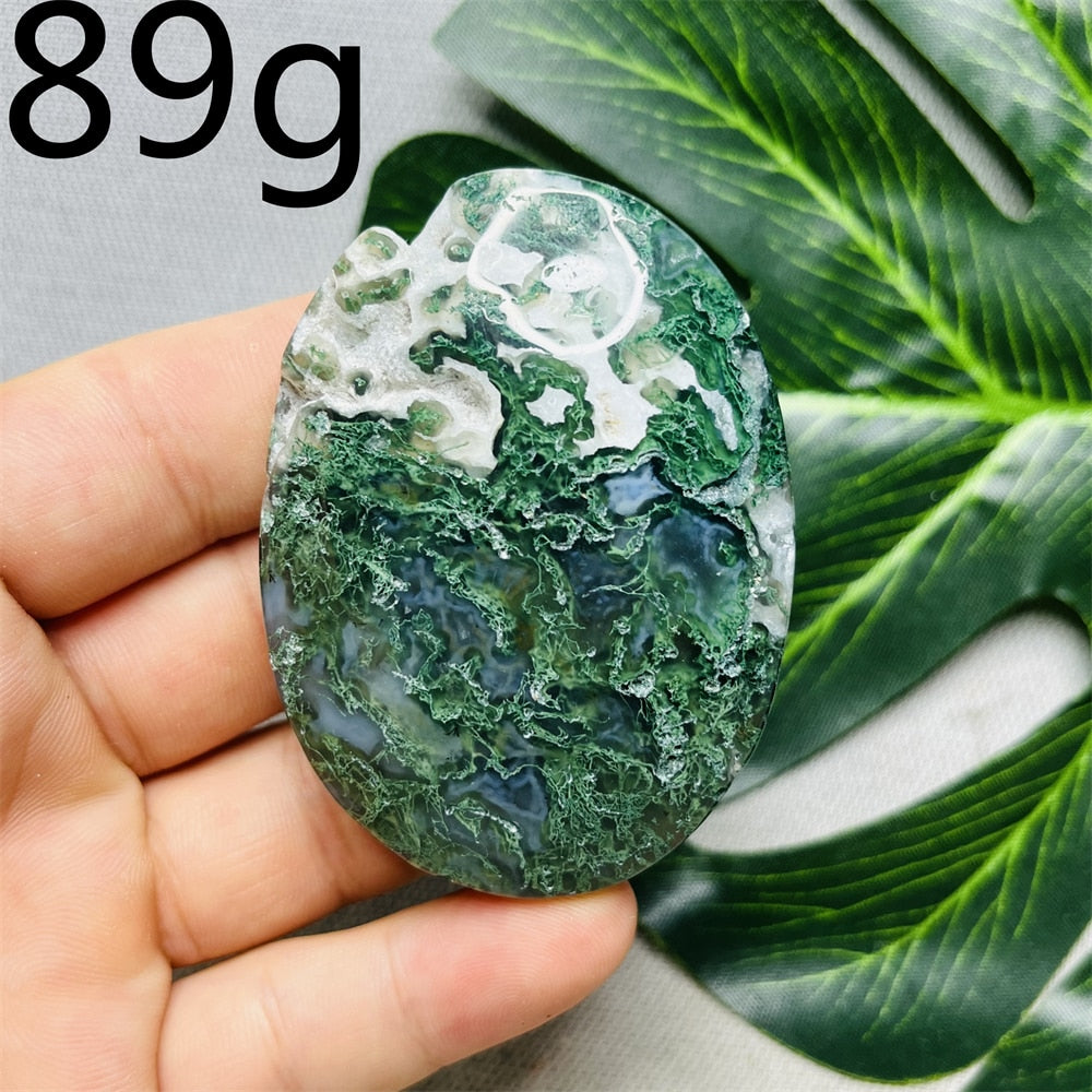 Natural Stone Geode Agate Moss Agate Palm Spiritual Decoration Spiritual Rock Witch Meditation Crystal and Stone Healing