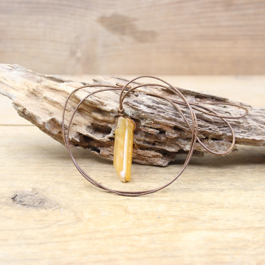 Healing Crystal Natural Stone Slice Pendants Necklace,Reiki Chakra Gmes Quartz Lapis Amethysts Amazonite Women Jewelry,QC3011