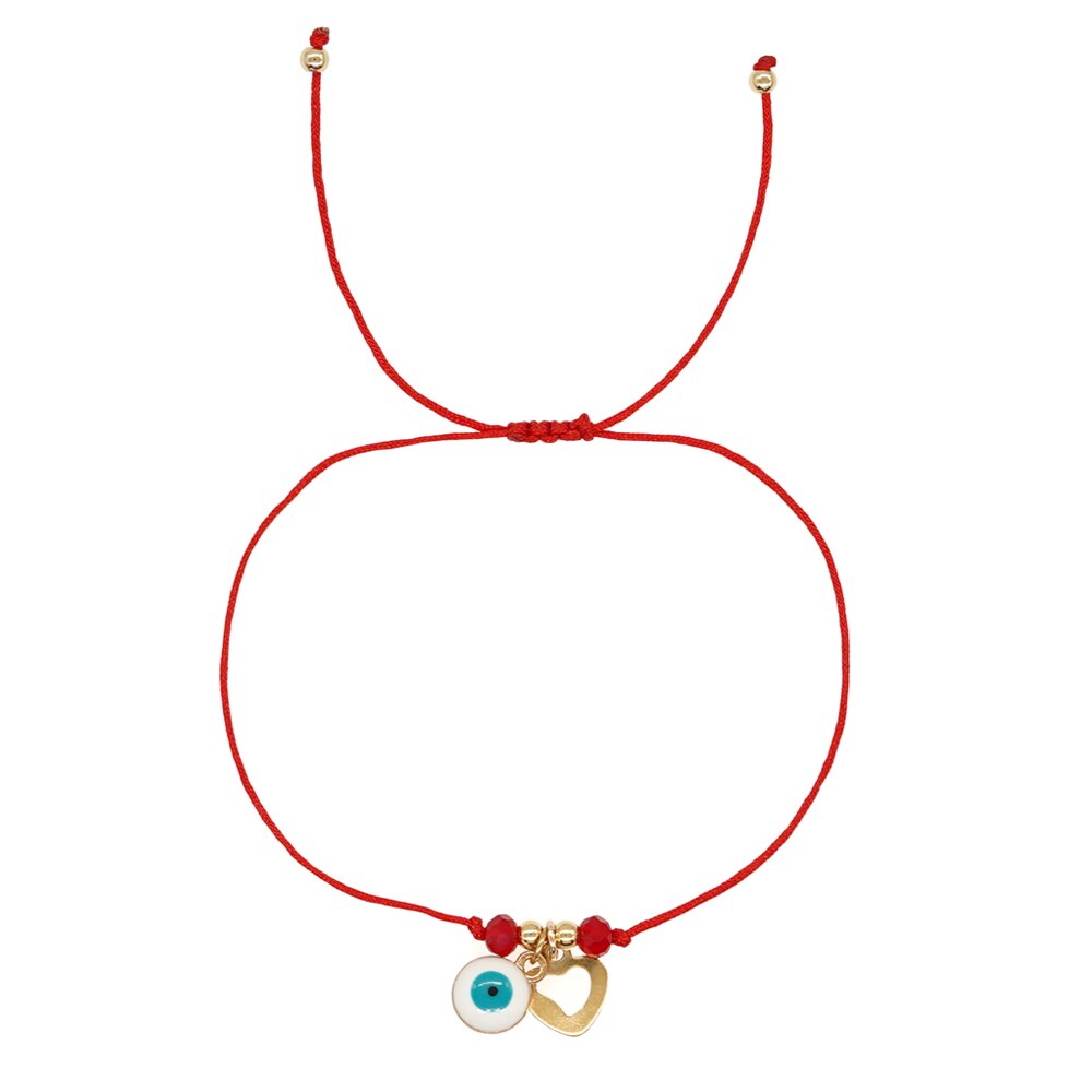 Go2boho Simple Red Rope Charm Bracelets Turkish Evil Eye Luck Coins Bracelet Handmade Jewelry Accessories Adjustable Bangle