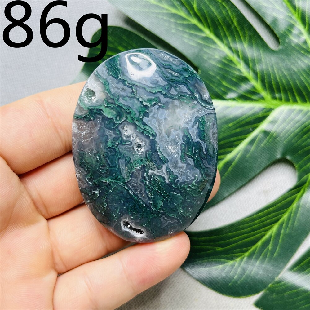 Natural Stone Geode Agate Moss Agate Palm Spiritual Decoration Spiritual Rock Witch Meditation Crystal and Stone Healing
