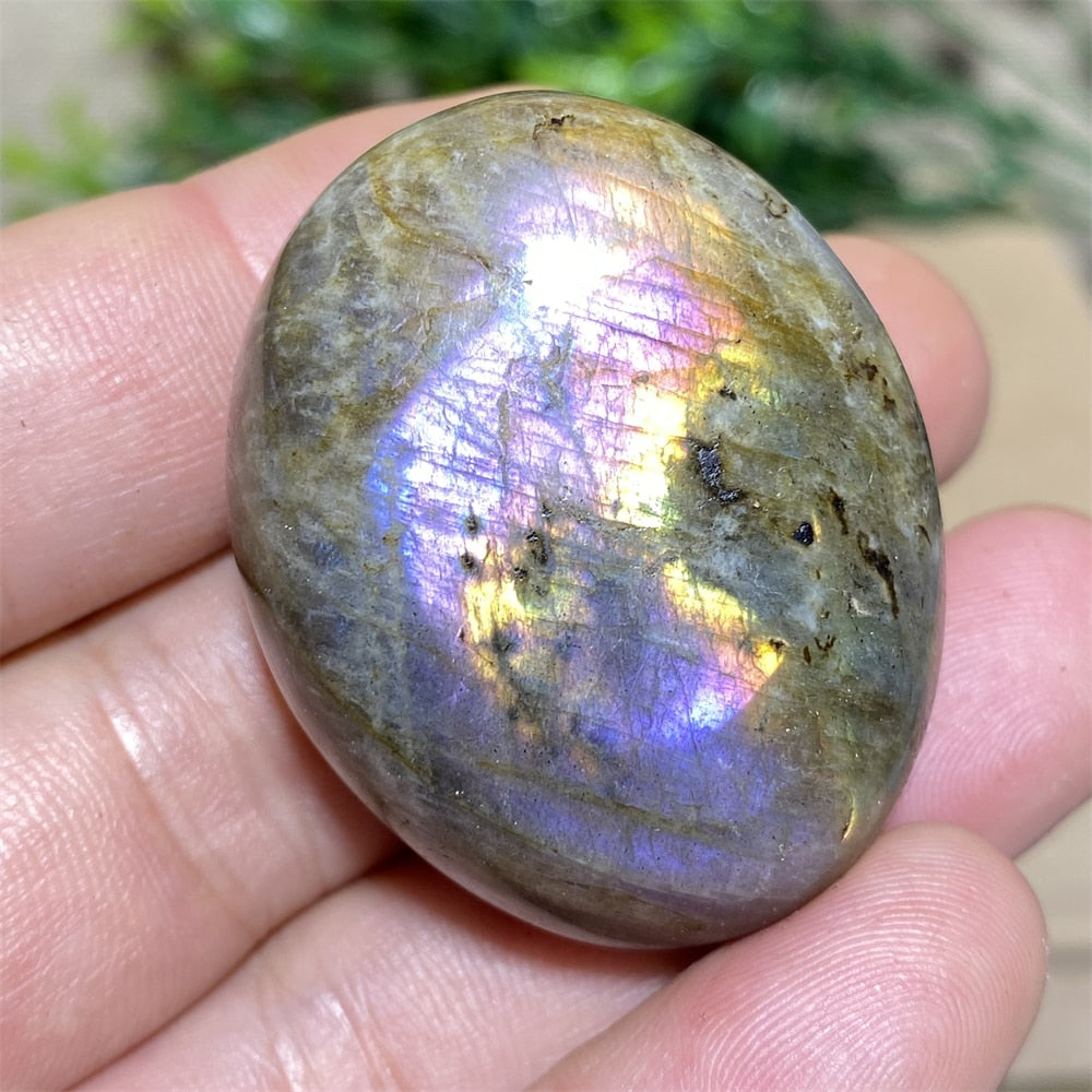 Labradorite Palm Purple Light Natural Stone Crystals Healing Wicca Wichcraft Meditation Minerals Ornaments Home Decoration